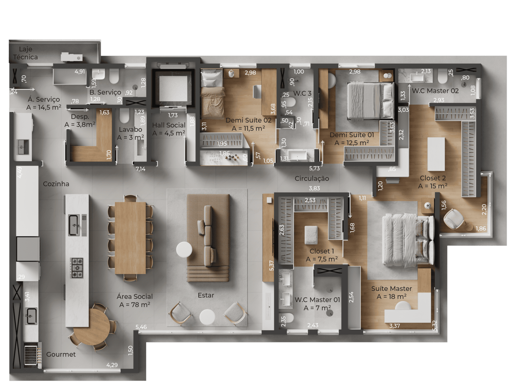 Absoluta_Vista_Park_PH_Tipo_02_Suites_Master_02_Closets_EF_Tipo_02_Closets_Textos
